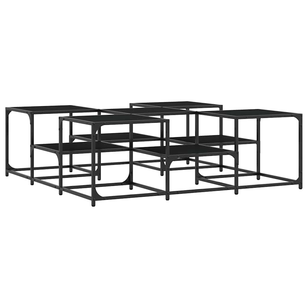 Tavolino da Salotto Nero 121x121x40 cm in Legno Multistrato | homemem39
