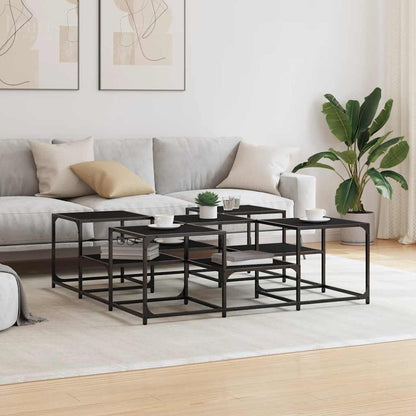 Tavolino da Salotto Nero 121x121x40 cm in Legno Multistrato | homemem39