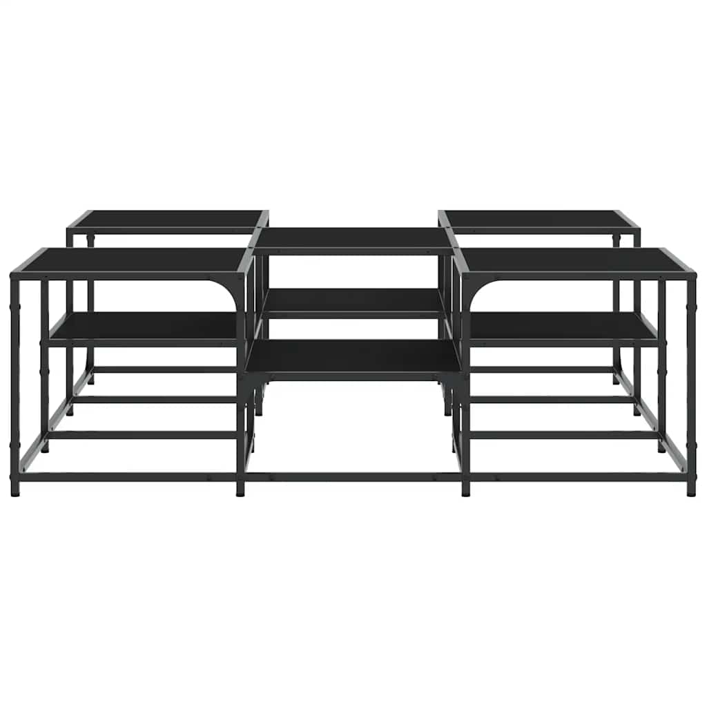 Tavolino da Salotto Nero 121x121x40 cm in Legno Multistrato
