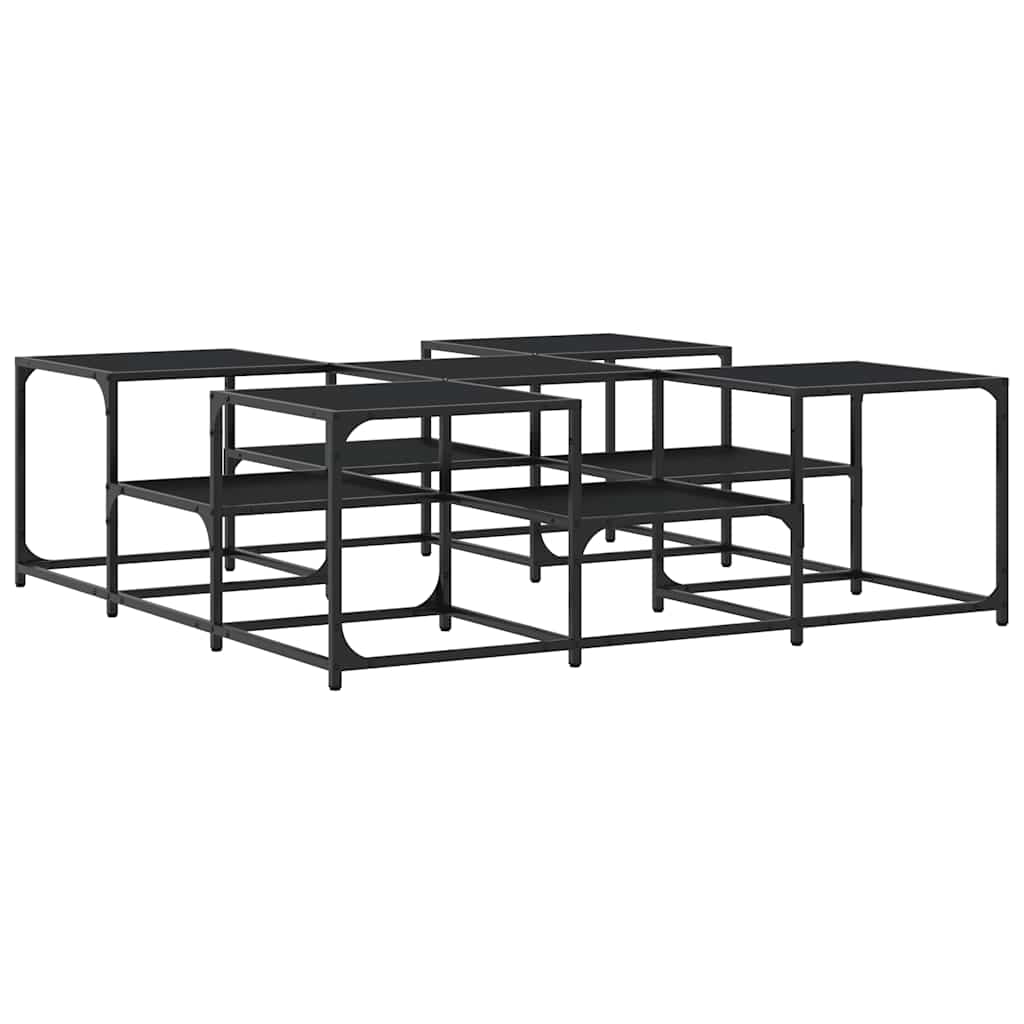 Tavolino da Salotto Nero 121x121x40 cm in Legno Multistrato | homemem39