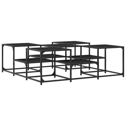 Tavolino da Salotto Nero 121x121x40 cm in Legno Multistrato | homemem39