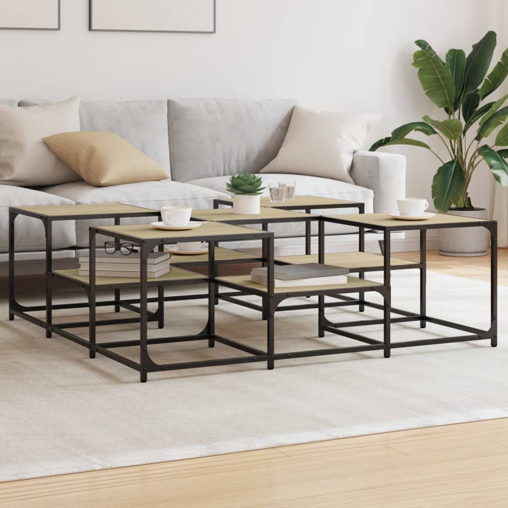 Tavolino Salotto Rovere Sonoma 121x121x40 cm Legno Multistrato | homemem39