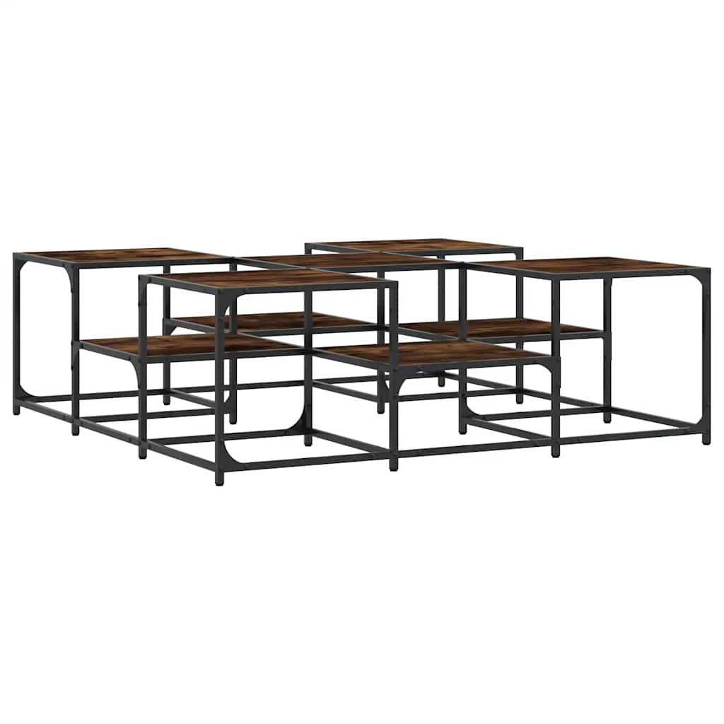 Tavolino Salotto Rovere Fumo 121x121x40 cm Legno Multistrato | homemem39