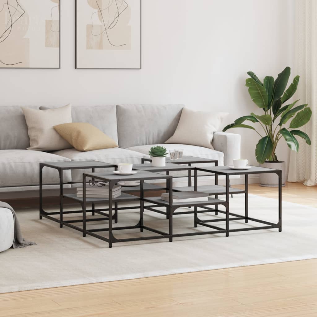 Tavolino Salotto Grigio Sonoma 121x121x40 cm Legno Multistrato | homemem39