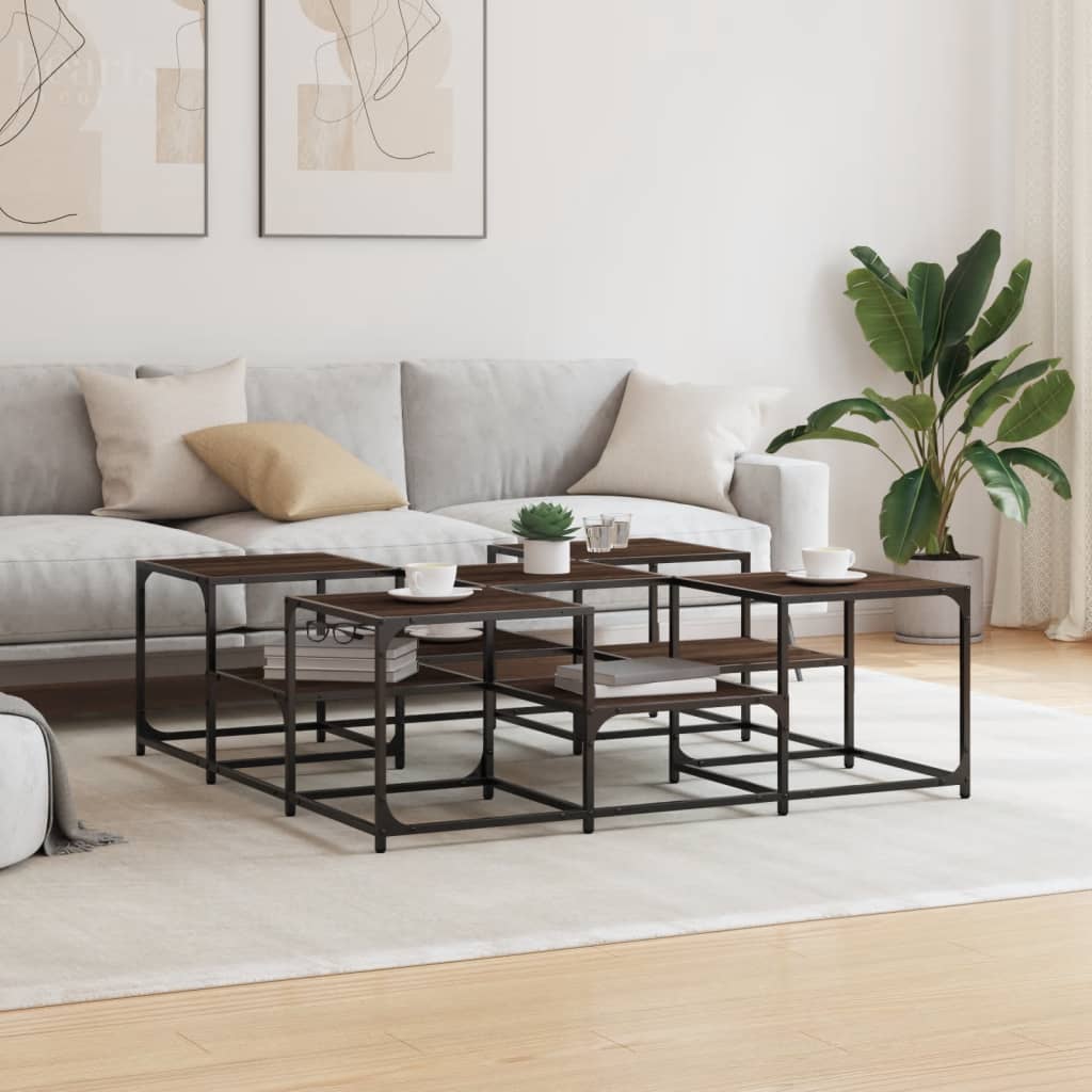 Tavolino Salotto Rovere Marrone 121x121x40 cm Legno Multistrato | homemem39