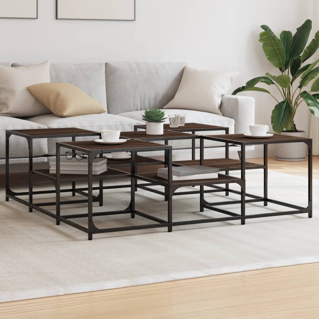 Tavolino Salotto Rovere Marrone 121x121x40 cm Legno Multistrato | homemem39