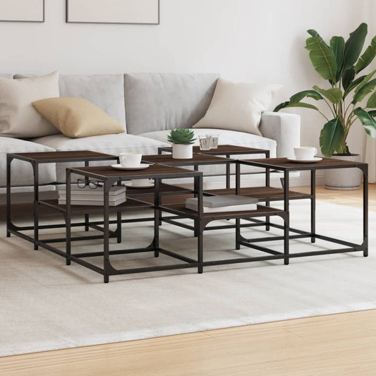 Tavolino Salotto Rovere Marrone 121x121x40 cm Legno Multistrato | homemem39