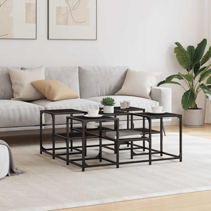 Tavolino da Salotto Nero 91x91x40 cm in Legno Multistrato | homemem39
