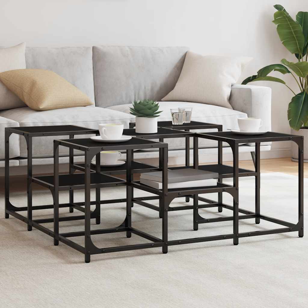 Tavolino da Salotto Nero 91x91x40 cm in Legno Multistrato | homemem39
