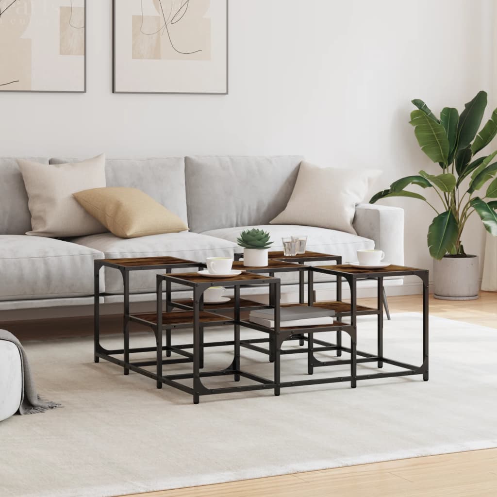 Tavolino da Salotto Rovere Fumo 91x91x40cm in Legno Multistrato | homemem39
