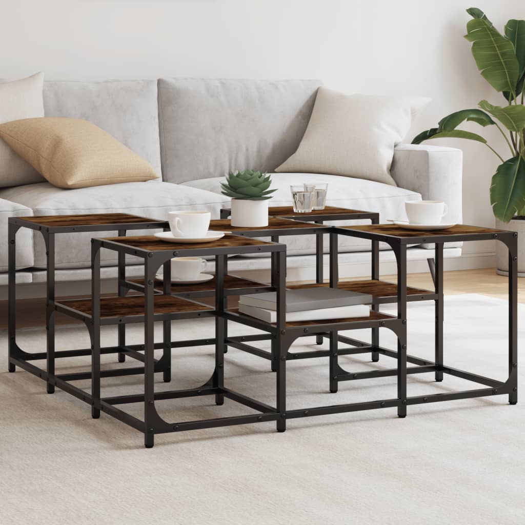 Tavolino da Salotto Rovere Fumo 91x91x40cm in Legno Multistrato | homemem39