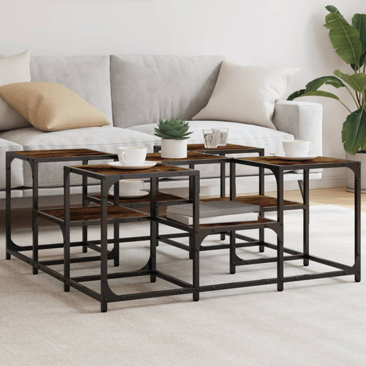 Tavolino da Salotto Rovere Fumo 91x91x40cm in Legno Multistrato | homemem39