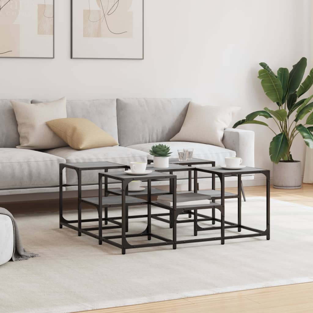 Tavolino da Salotto Grigio Sonoma 91x91x40 cm Legno Multistrato | homemem39