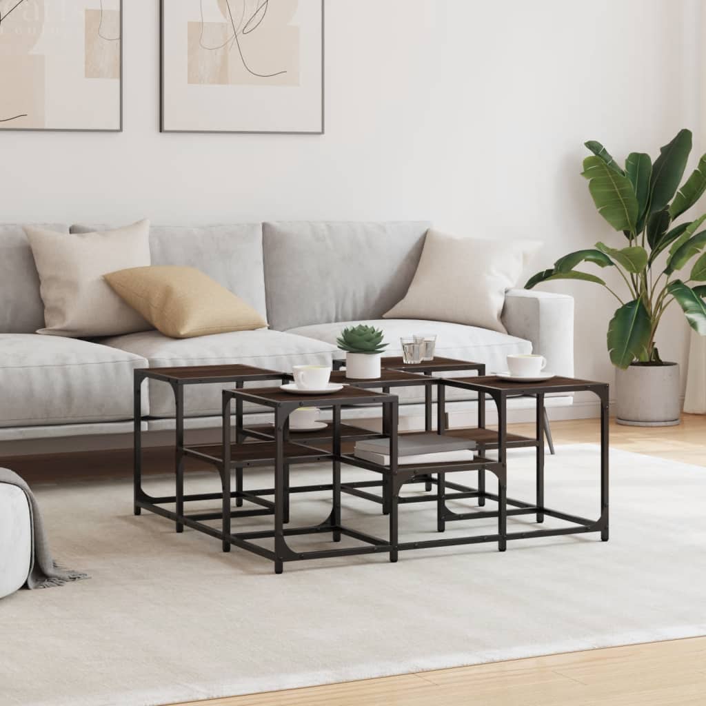 Tavolino da Salotto Rovere Marrone 91x91x40cm Legno Multistrato | homemem39