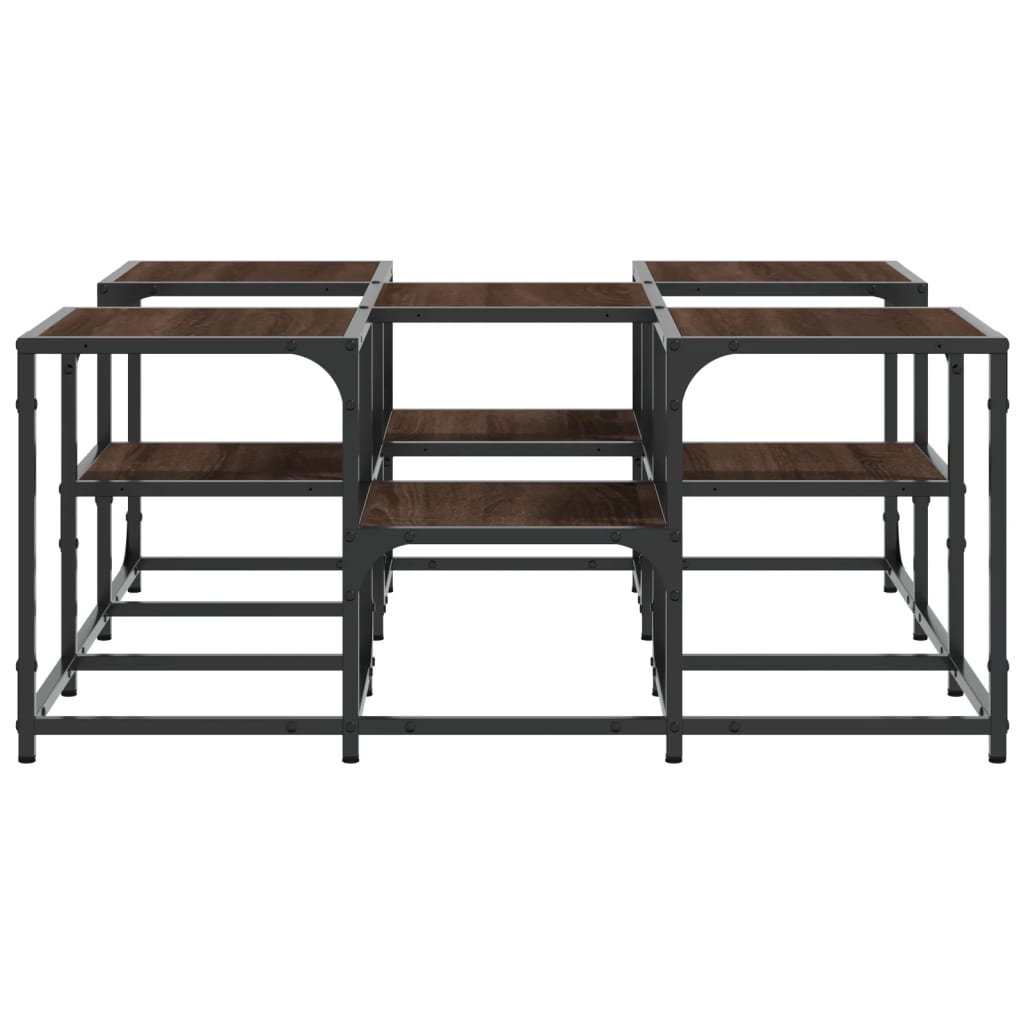 Tavolino da Salotto Rovere Marrone 91x91x40cm Legno Multistrato