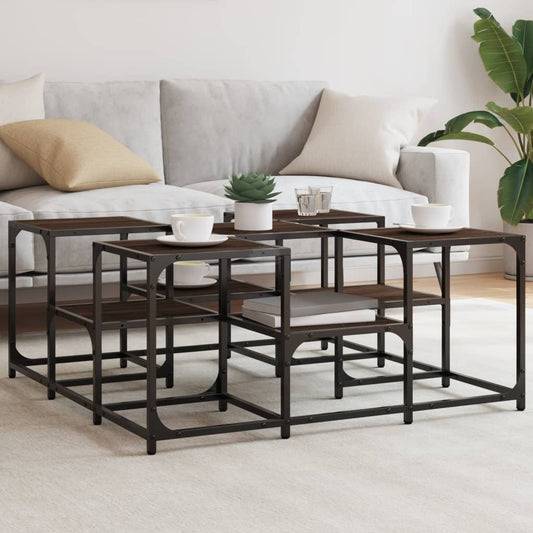 Tavolino da Salotto Rovere Marrone 91x91x40cm Legno Multistrato | homemem39