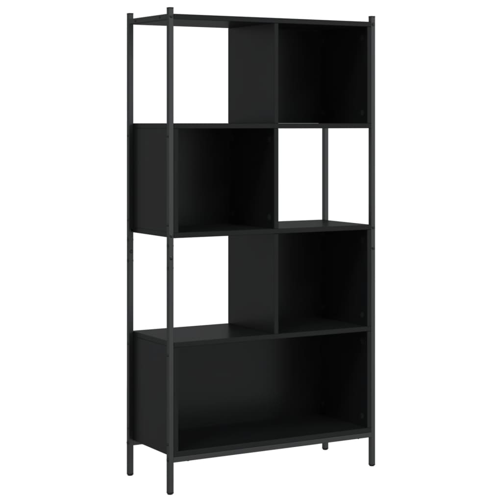 Libreria Nera 72x28x172 cm in Legno Multistrato