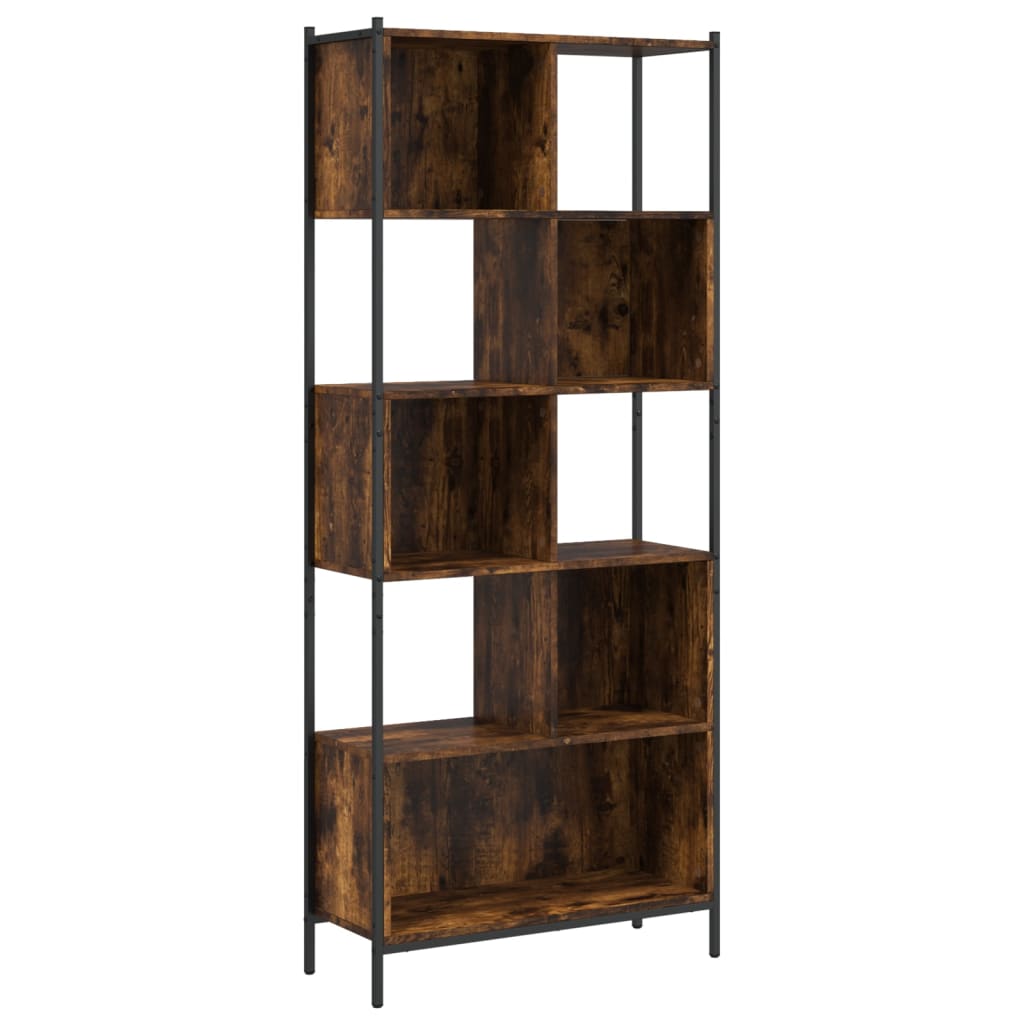 Libreria Rovere Fumo 72x28x172 cm in Legno Multistrato | homemem39