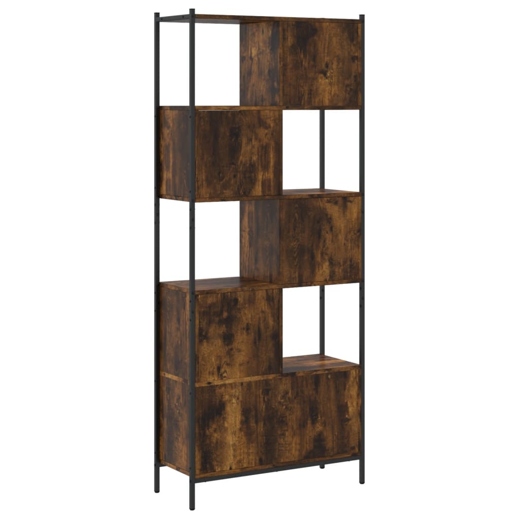 Libreria Rovere Fumo 72x28x172 cm in Legno Multistrato | homemem39