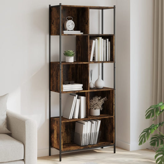 Libreria Rovere Fumo 72x28x172 cm in Legno Multistrato | homemem39