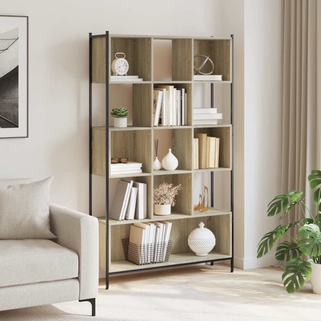 Libreria Rovere Sonoma 102x28x172 cm in Legno Multistrato