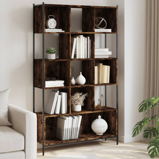 Libreria Rovere Fumo 102x28x172 cm in Legno Multistrato | homemem39