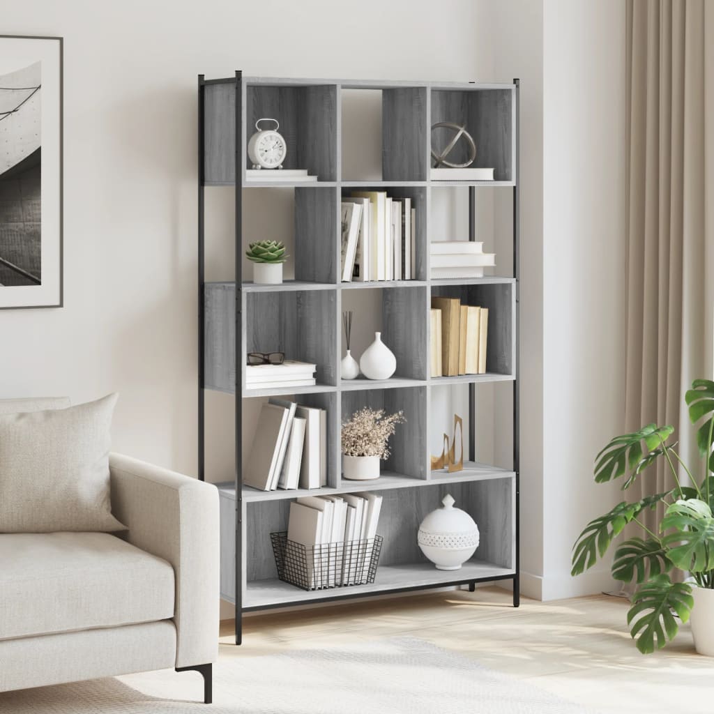 Libreria Grigio Sonoma 102x28x172 cm in Legno Multistrato | homemem39