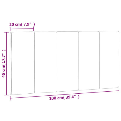 Cuscino testiera Hanko Grigio Chiaro 100 cm Velluto | homemem39