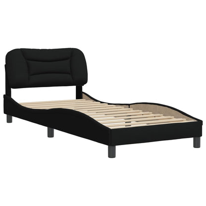 Bed frame with Black Headboard 80x200 cm in Fabric