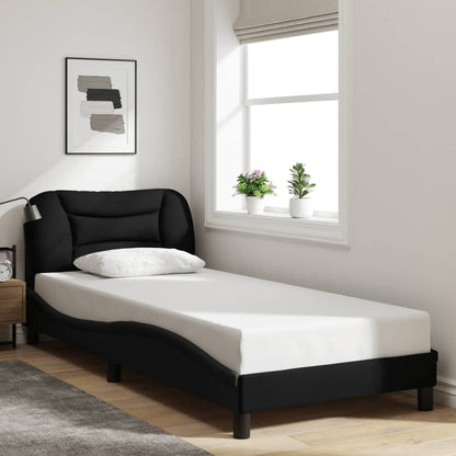 Bed frame with Black Headboard 80x200 cm in Fabric