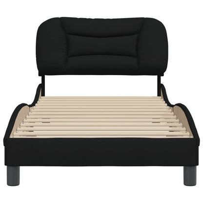 Bed frame with Black Headboard 80x200 cm in Fabric