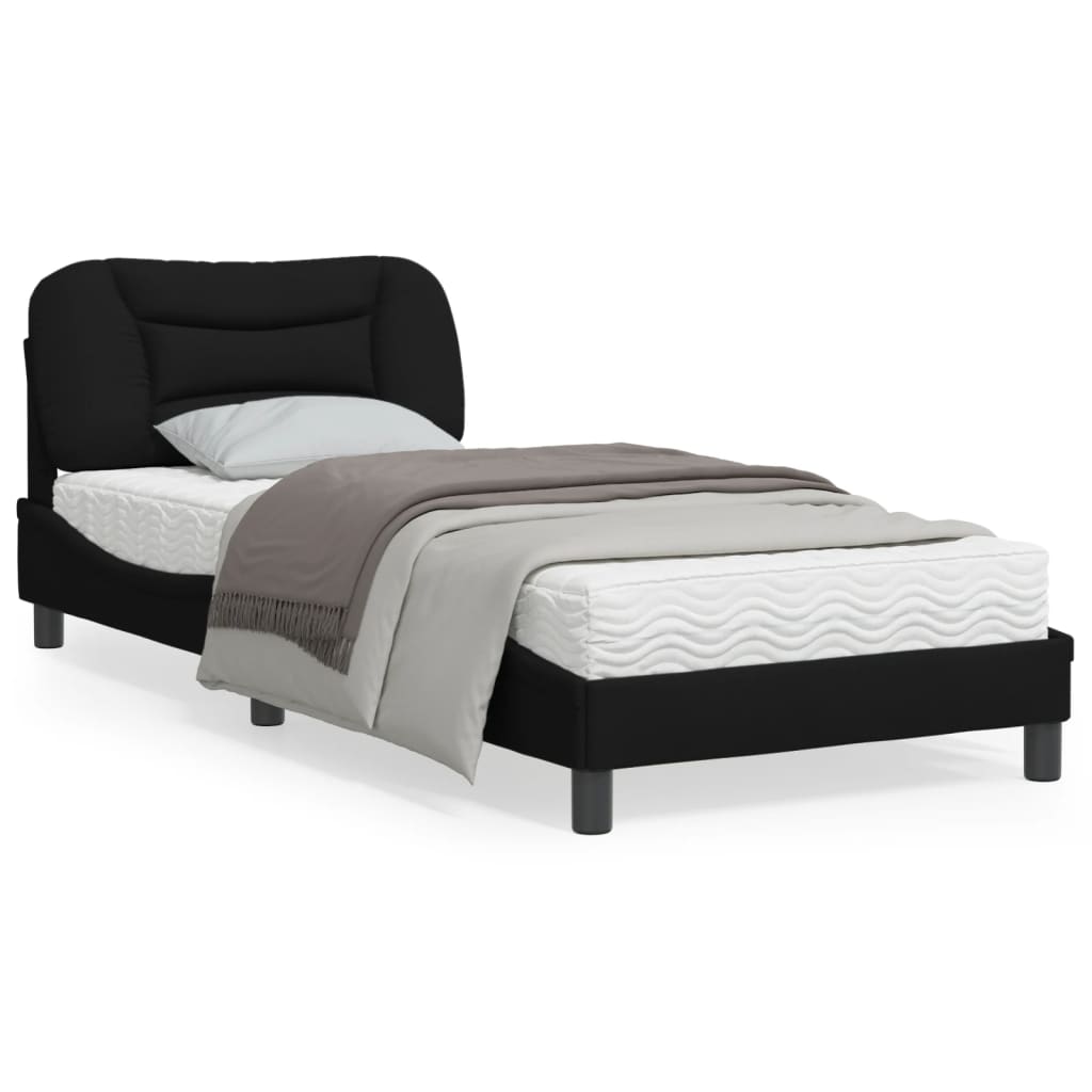 Bed frame with Black Headboard 80x200 cm in Fabric