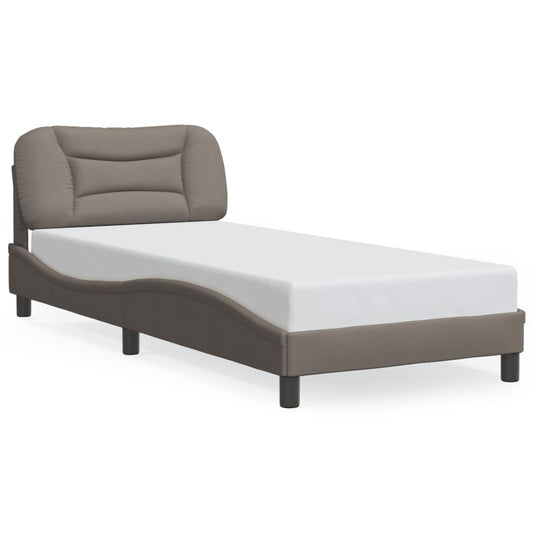 Bed frame with dove gray headboard 80x200 cm in fabric