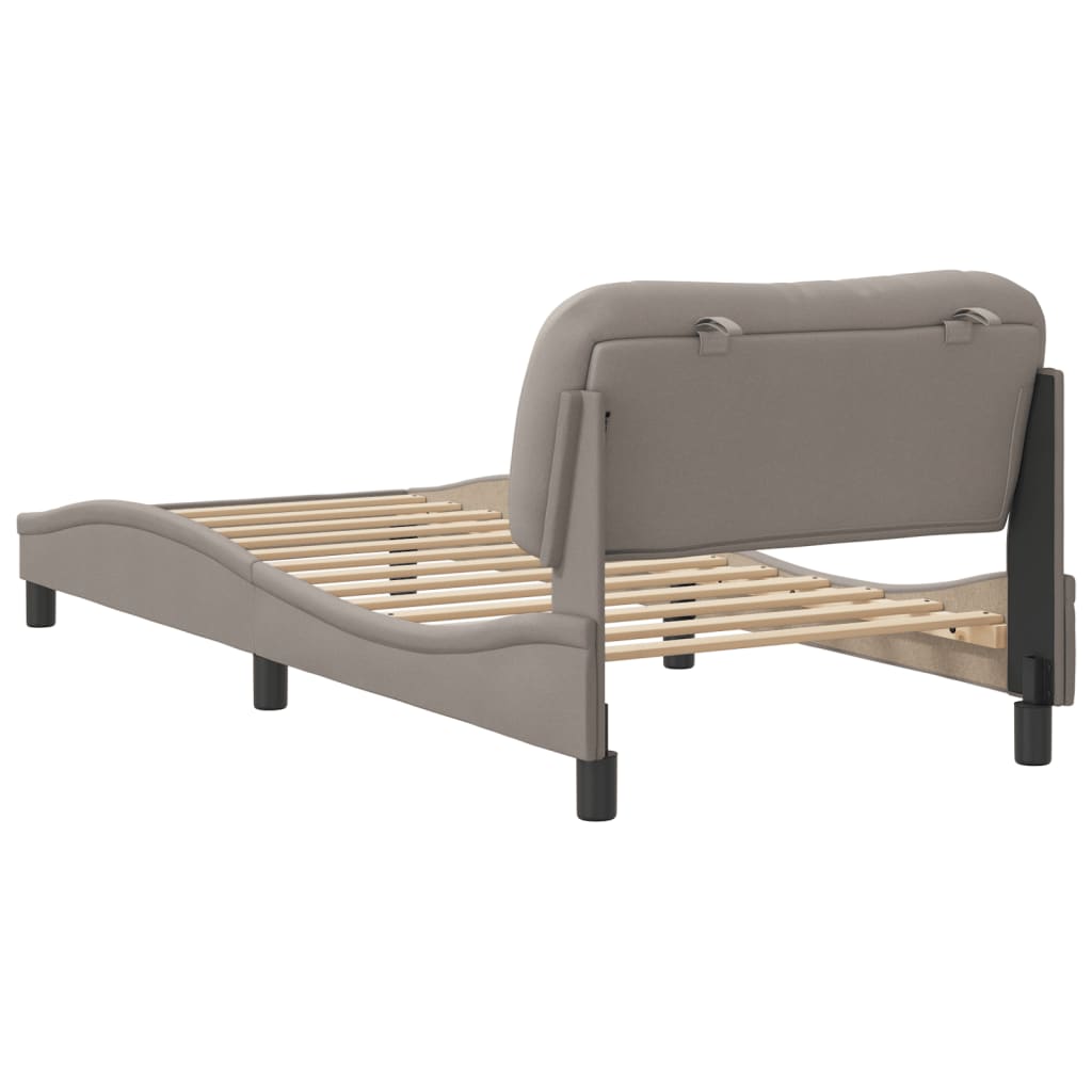 Bed frame with dove gray headboard 90x200 cm in fabric