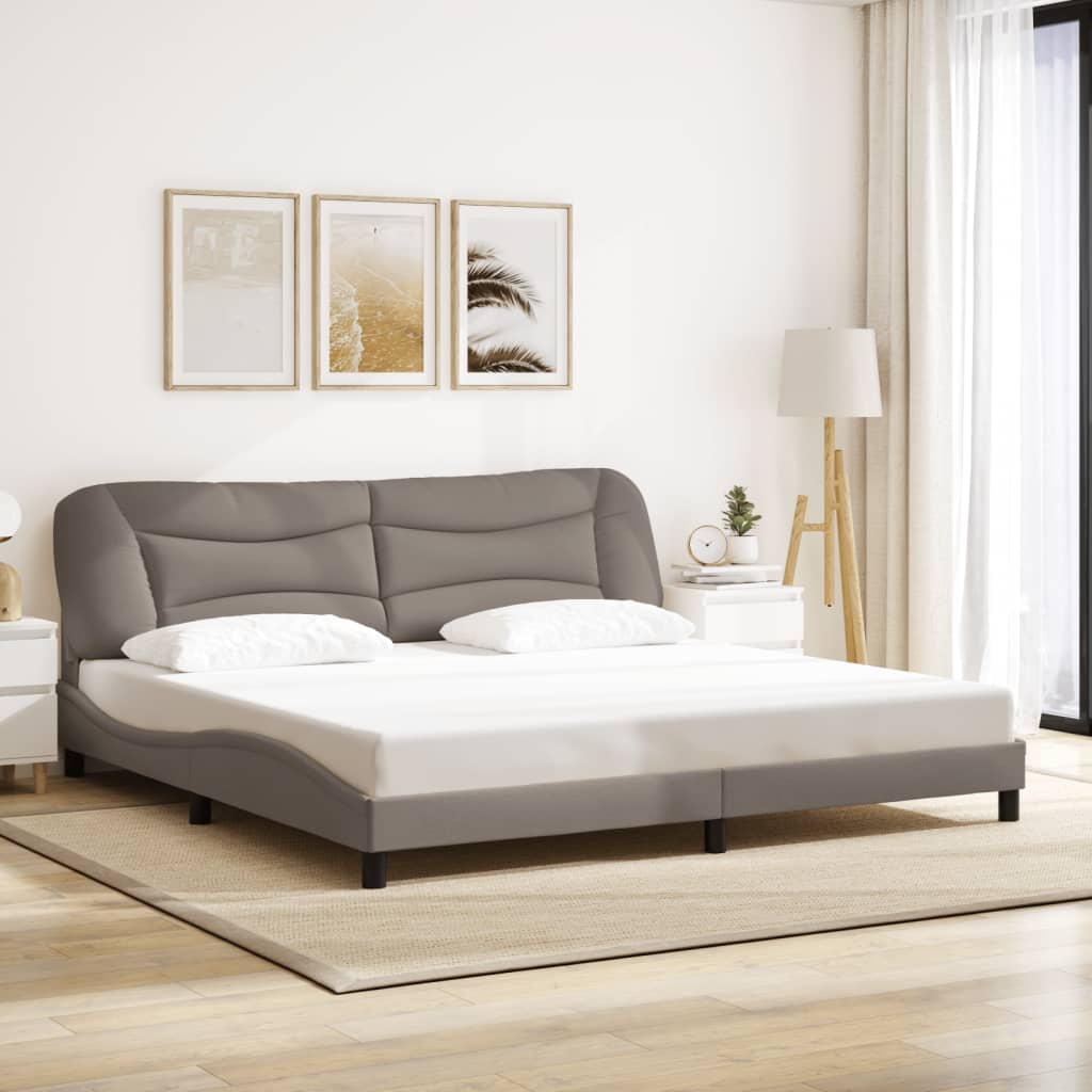 Bed frame with dove gray headboard 200x200 cm in fabric