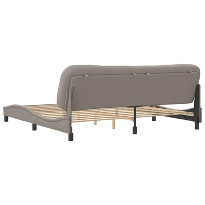 Bed frame with dove gray headboard 200x200 cm in fabric