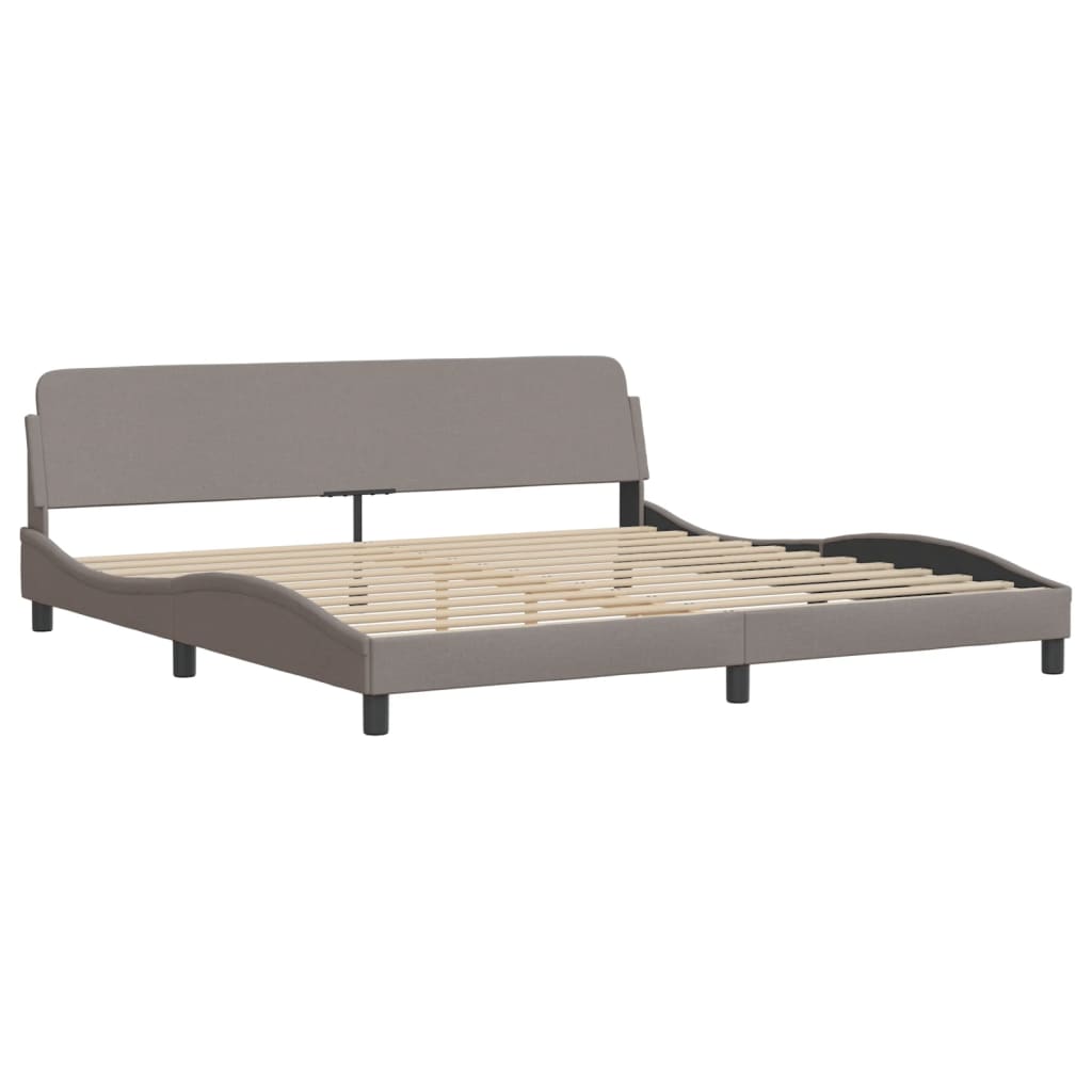 Bed frame with dove gray headboard 200x200 cm in fabric