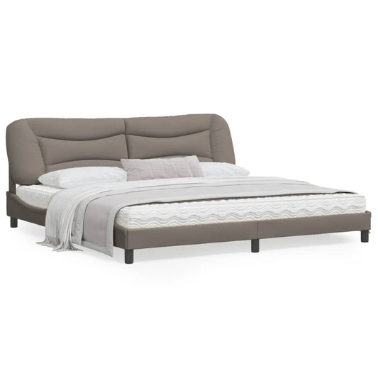 Bed frame with dove gray headboard 200x200 cm in fabric