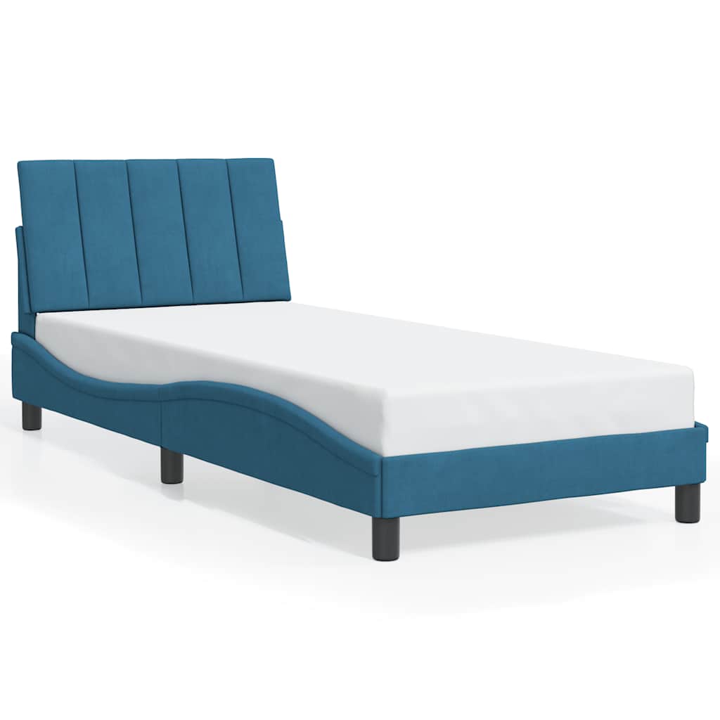 Giroletto senza Materasso Hanko Blu 80x200 cm in Velluto | homemem39