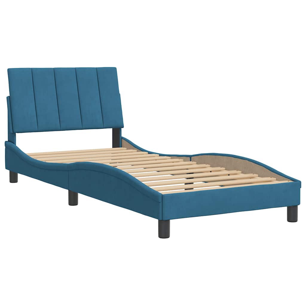 Giroletto senza Materasso Hanko Blu 80x200 cm in Velluto | homemem39