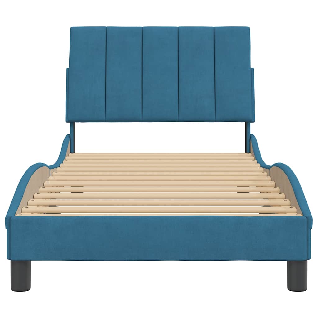 Giroletto senza Materasso Hanko Blu 80x200 cm in Velluto | homemem39