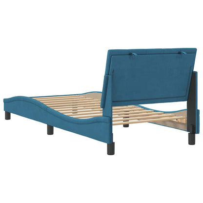 Giroletto senza Materasso Hanko Blu 80x200 cm in Velluto | homemem39
