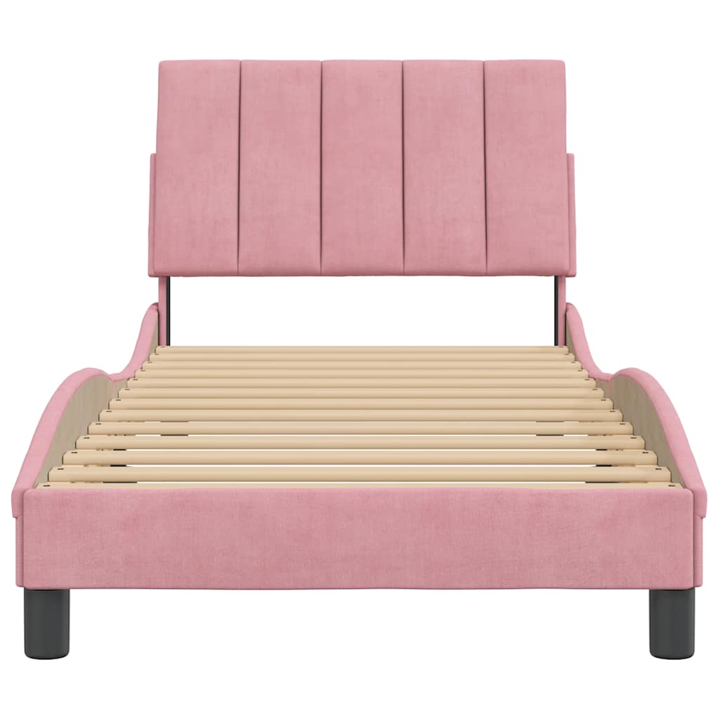 Giroletto senza Materasso Hanko Rosa 90x190 cm in Velluto | homemem39