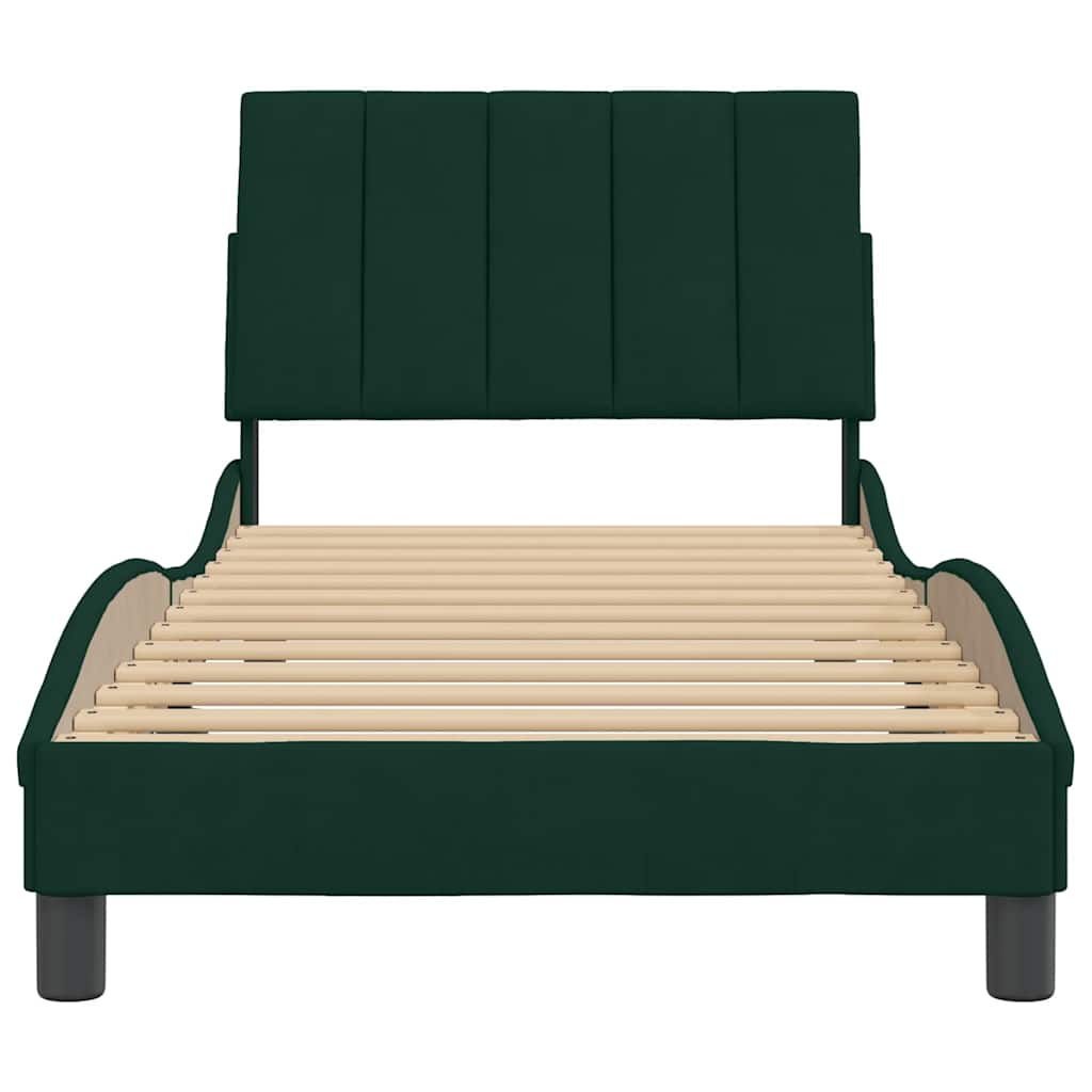 Giroletto senza Materasso Hanko Verde Scuro 90x200 cm in Velluto | homemem39