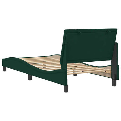 Giroletto senza Materasso Hanko Verde Scuro 90x200 cm in Velluto | homemem39
