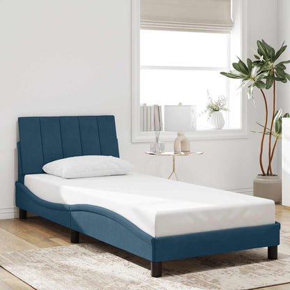 Giroletto senza Materasso Hanko Blu 90x200 cm in Velluto | homemem39