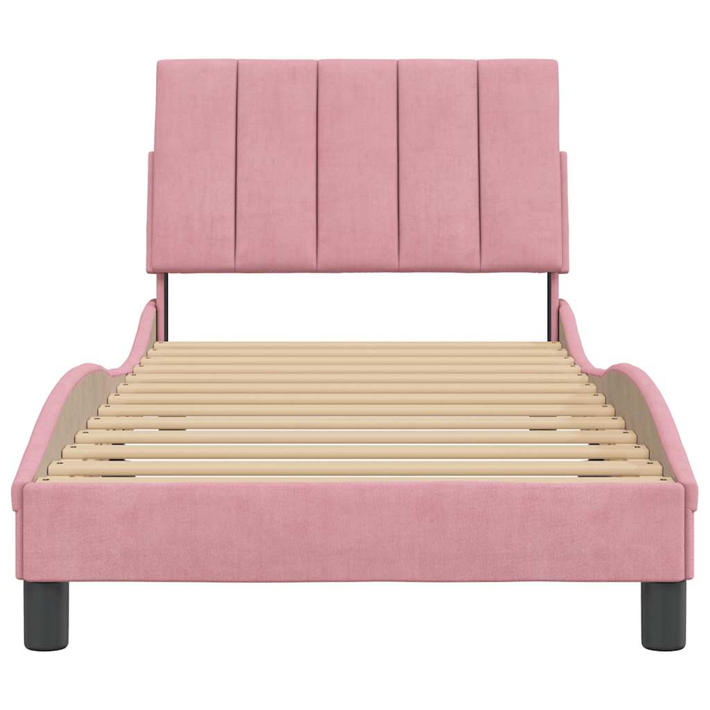 Giroletto senza Materasso Hanko Rosa 90x200 cm in Velluto | homemem39