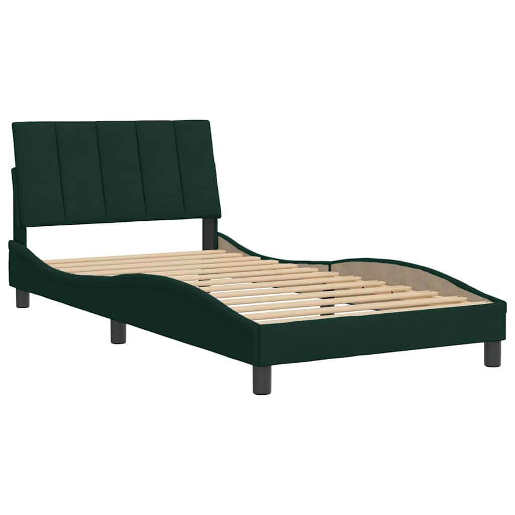 Giroletto senza Materasso Hanko Verde Scuro 100x200 cm in Velluto | homemem39