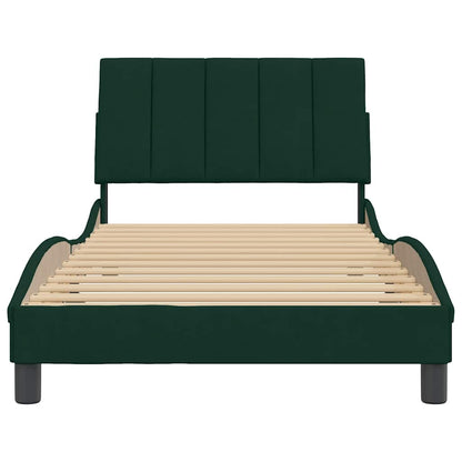 Giroletto senza Materasso Hanko Verde Scuro 100x200 cm in Velluto | homemem39