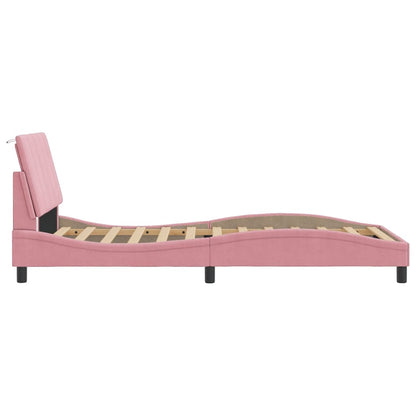 Giroletto senza Materasso Hanko Rosa 100x200 cm in Velluto - homemem39